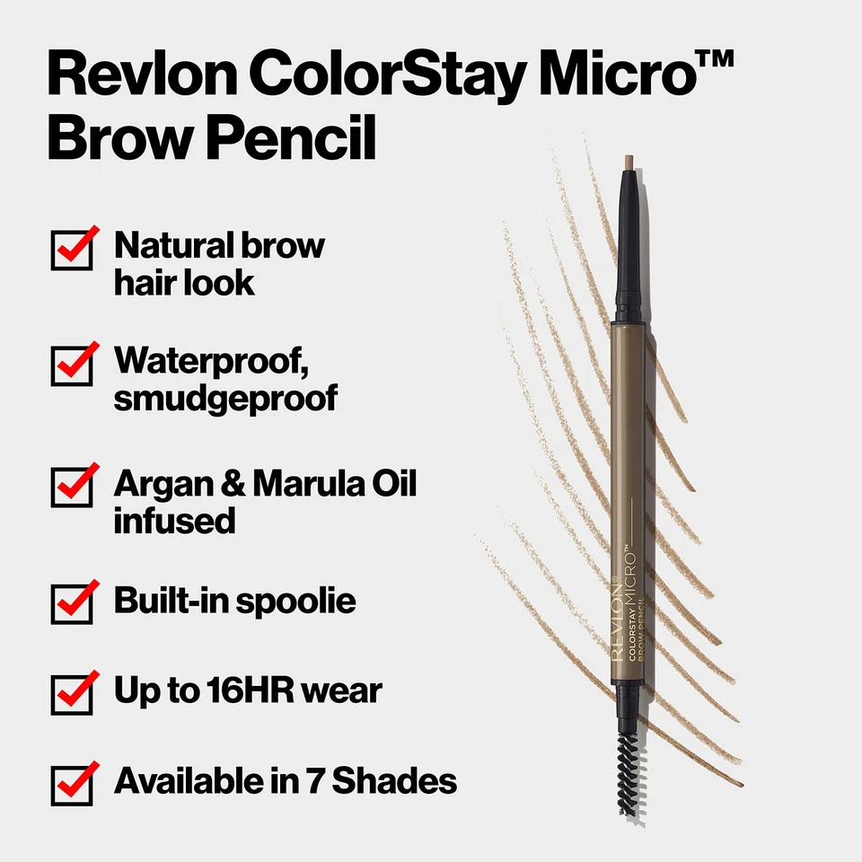 Revlon ColorStay Micro Brow Pencil Dark Brown Waterproof Eyebrow Filler - Image 3 of 4