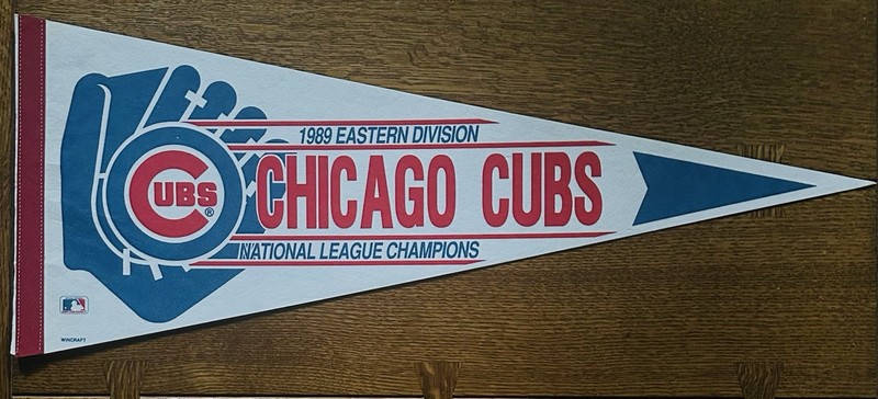 Chicago Cubs 1989 Eastern Division National League Champions Full Size Pennant 