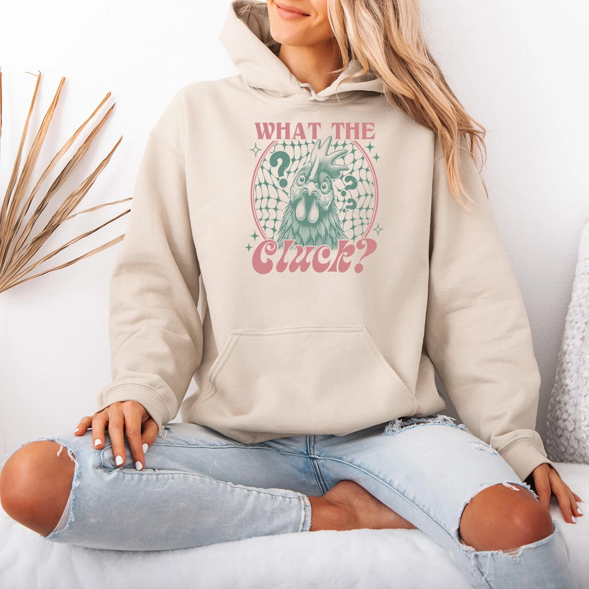 What The Cluck Womens Hoodie Chicken Owner Farm Animals Gift For Her
