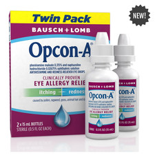 Opcon-A Allergy Eye Drops by Bausch  Lomb, for Itch and Redness Relief, Red and