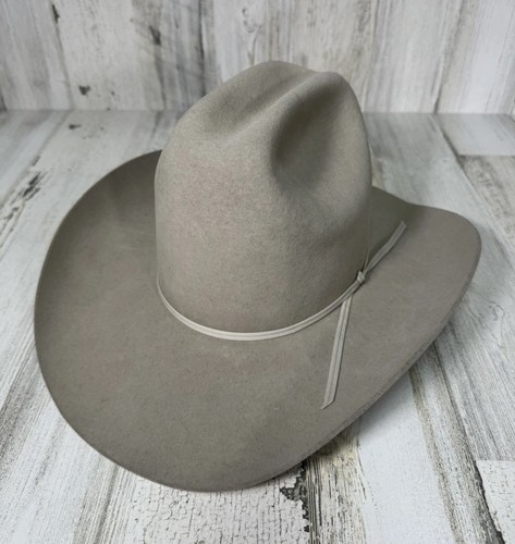 Vintage Resistol Silver Gray 100% Wool Felt Self Conforming Cowboy Western Hat 7 - Picture 6 of 16