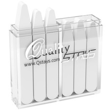 60 Plastic Collar Stays for Men's Dress Shirts 2", 2.25", 2.5", 2.75", White