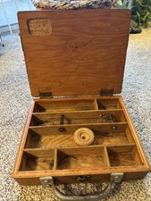 Vintage Handmade Wooden Tackle Box. 