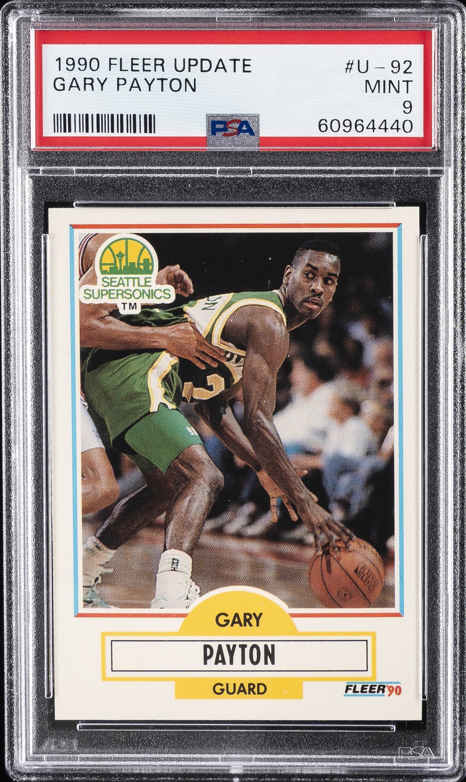1990 FLEER UPDATE #U-92 GARY PAYTON ROOKIE RC PSA 9