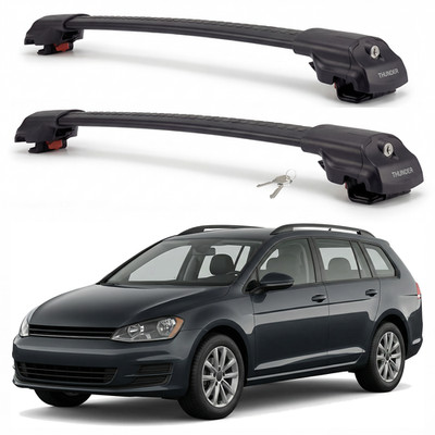 Roof Rack Cross Bars for VW Golf Alltrack 2017-2019 Aluminum Black Pair