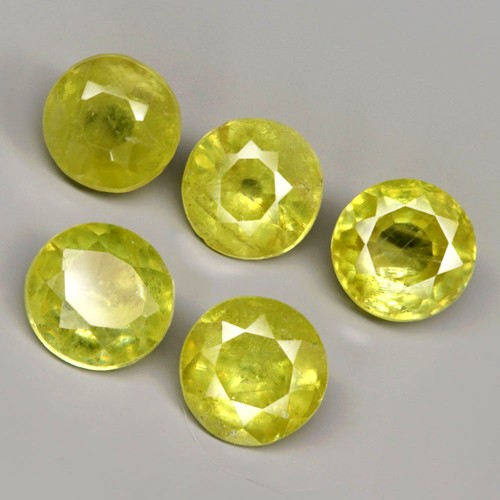 1.55Ct. Natural Sphene Yellowish Green Round Unheated Madagascar Ravishing! - Picture 5 of 7
