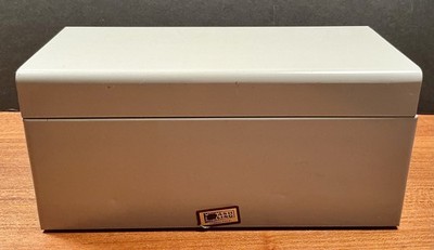 Vintage Flash Filing Metal Storage/Filing Box with Hinged Lid & Divider