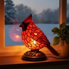 Cardinal Bird Table Lamp Animal Desk Light Vintage Night Light Home Decor
