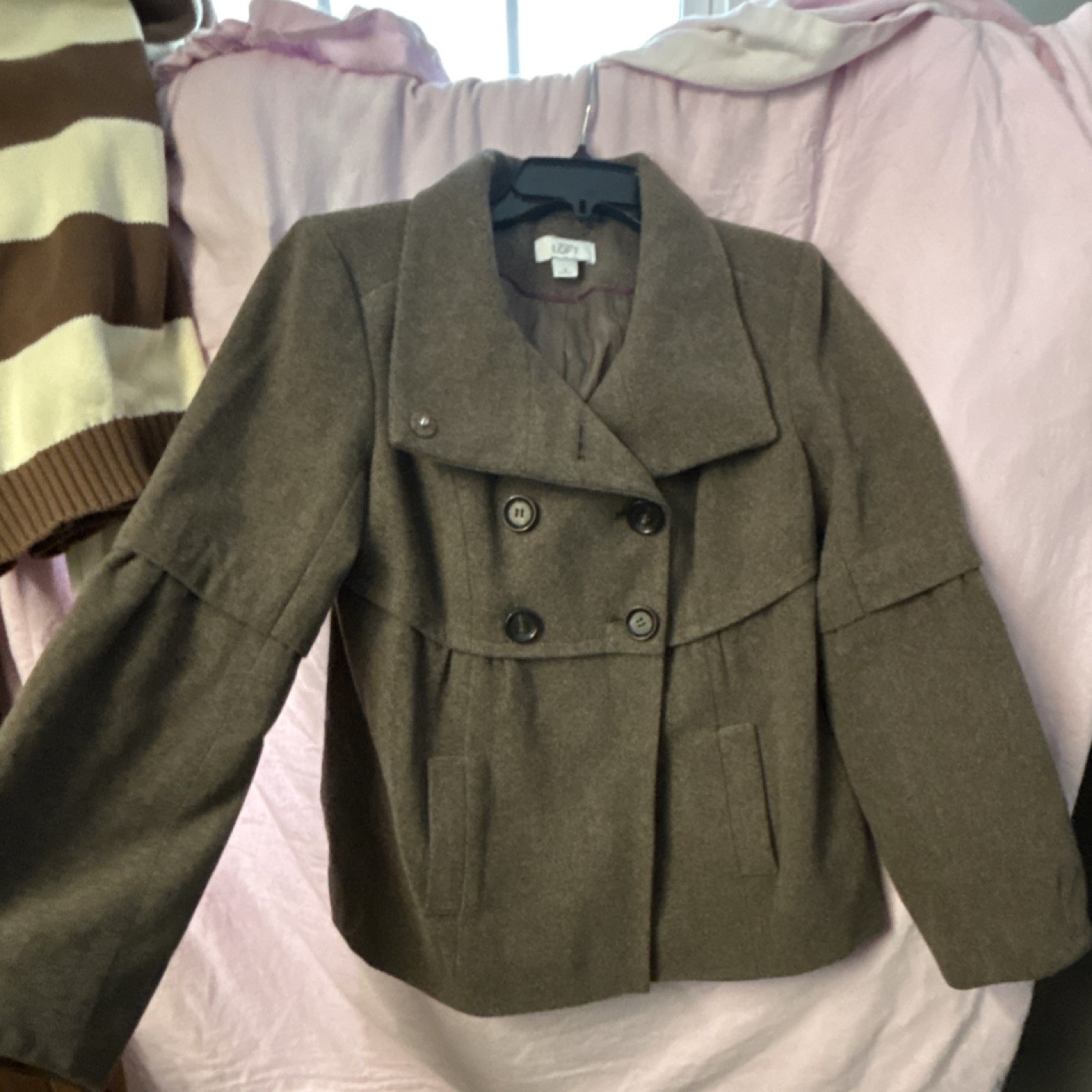 Coquette LOFT Brown Button Collared Lined Short P… - image 2