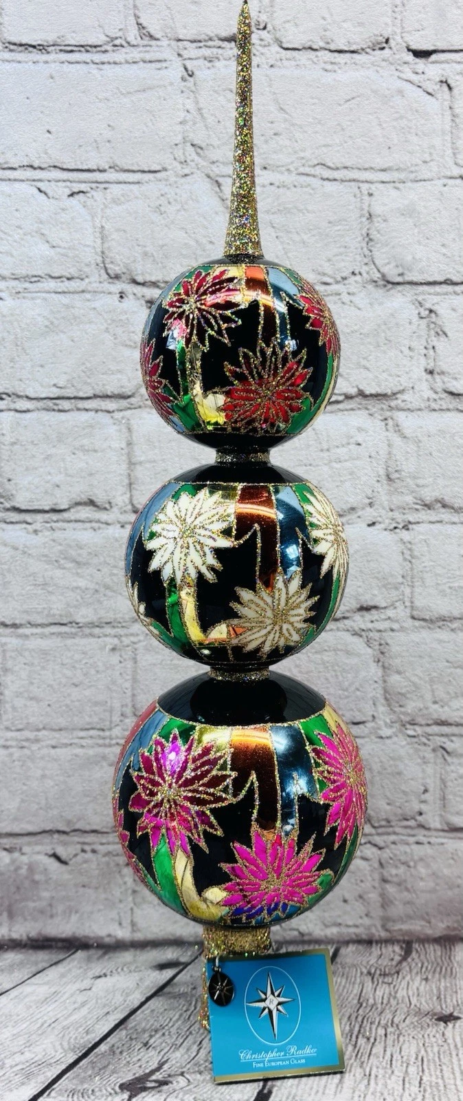 Radko 1012610 Exotica Triple Ball Tree Topper 18