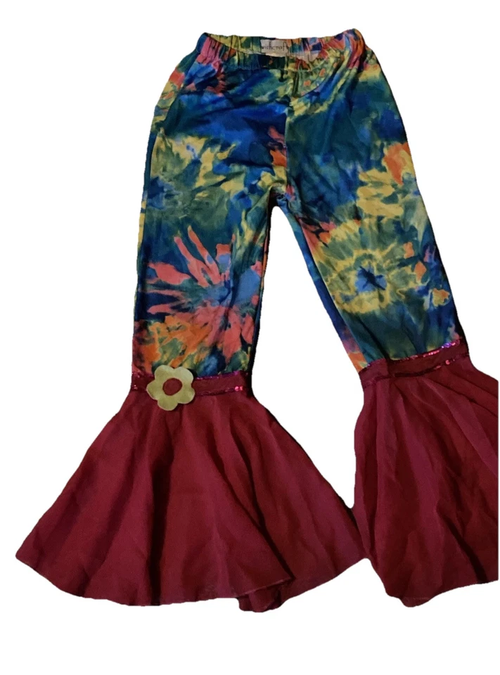 Chasing Fireflies Wishcraft 4-pc HIPPIE CHICK 70's Tie Dye Halloween Girls Sz 12 - Image 4 of 4