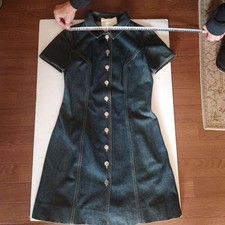 Chanel Shirt Dress Denim Size:M Dark Navy good condition SK1755