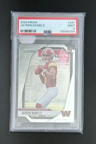 2024 Panini Prizm #347 Jayden Daniels RC Rookie PSA 9 Mint Commanders