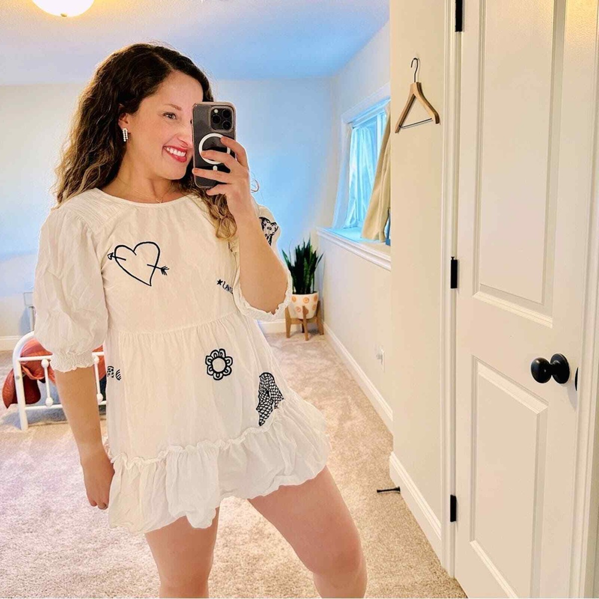 Lottie Hall White Black Fun Embroidered Mini Dress XS/S | eBay Lottie Hall White Black Fun Embroidered Mini Dress XS/S | eBay