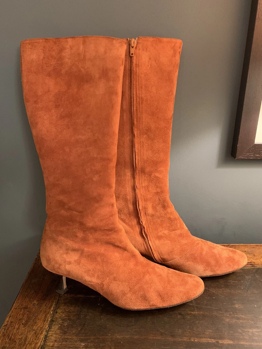 Orange clearance suede boots