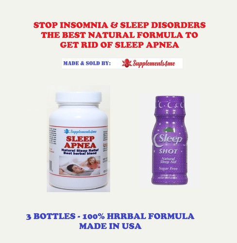 SLEEP APNEA RELIEF - NATURAL TREAT & PREVENT + FREE SHOT SLEEP - 120 CAPS - USA