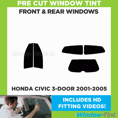 For Honda Civic 3-door Hatchback 2001-05 Full Pre Cut Window Tint Kit Film Film - Picture 2 of 10