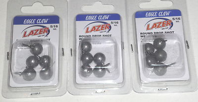 Eagle Claw Lazer 5/16 Runde Drop Shot Gewichte (Packung Mit 3-5/Packung)