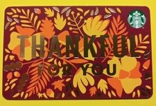 STARBUCKS CARD 2020 " THANKFUL FOR YOU" BEAUTIFUL MESSAGE & CARD 🍂 BRAND NEW 