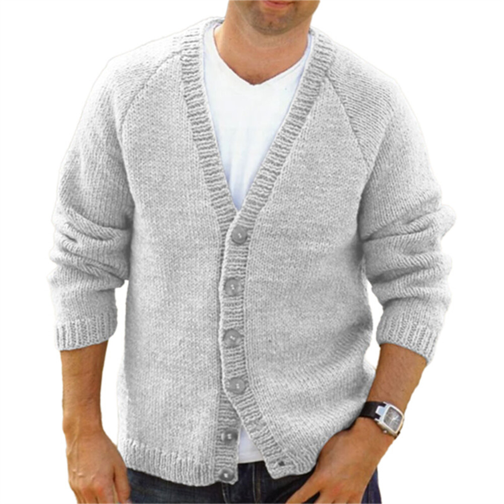 Men's Slim Fit Cardigan Sweater Casual Knitted Pullover Warm Sweaters