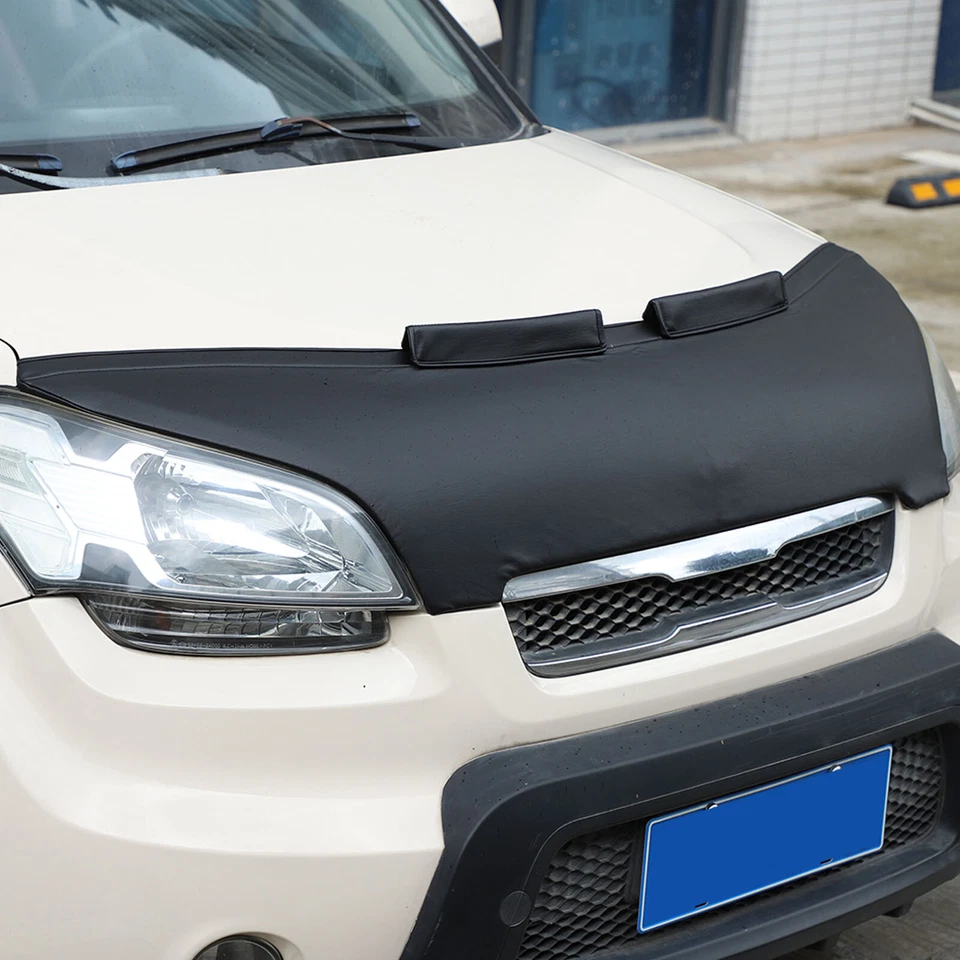 PU Leather Hood Bra Guard Protection Bug Stone Deflector Fits Kia Soul 2009-2013 - Image 2 of 4