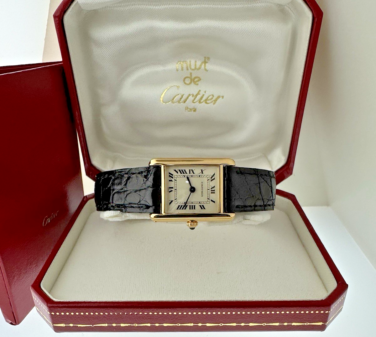 Cartier Tank 1150 3 Women's 18K Yellow Gold 28x20mm Quartz Watch Full Set Mint Swiss Made-image
