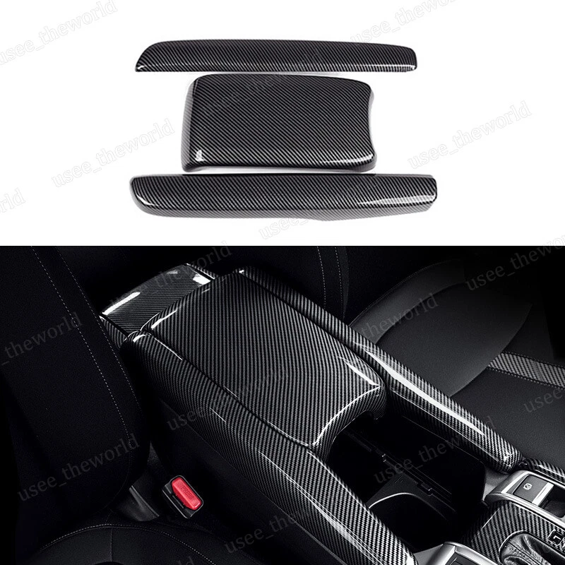 Carbon Fiber Gear Shift Panel Frame Cover Trim For Honda Civic 10th 2016-2021 - Imagem 4 de 4