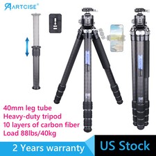 Heavy Duty Camera Tripod Carbon Fiber Tripod 40MM Tube 52mm Ball Head Load 40KG