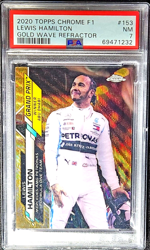 2020 Topps Chrome F1 #/50 Gold Wave Refractor #153 Lewis Hamilton PSA 7 SP RC 44