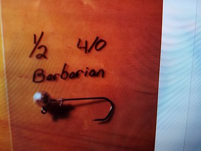 15 1/2 Round Head Jigs VMC Barbarian Black Forged Hooks 3/0 or 4/0 You Choose