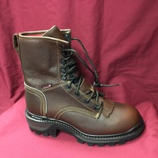 New Men  s Rocky RKK0395 Brown Ram  s Horn Logger 9  WP Boots Size 10.5 Wide