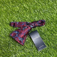 Cremieux Floral Bow Tie Red Blue Adjustable Neck Formal Occasion Mens New NWT