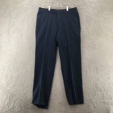 Calvin Klein Dress Pants Mens 34 Blue Flat Front Straight Leg Mid Rise Zip