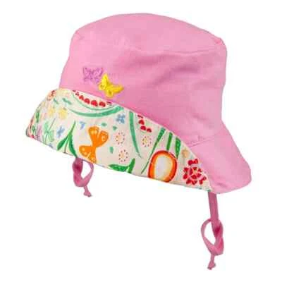 TUTU Frühling Sommer Blumen zum Binden Mädchen Sonnenhut Mütze 100% Baumwolle UV +50 SONNENSCHUTZ