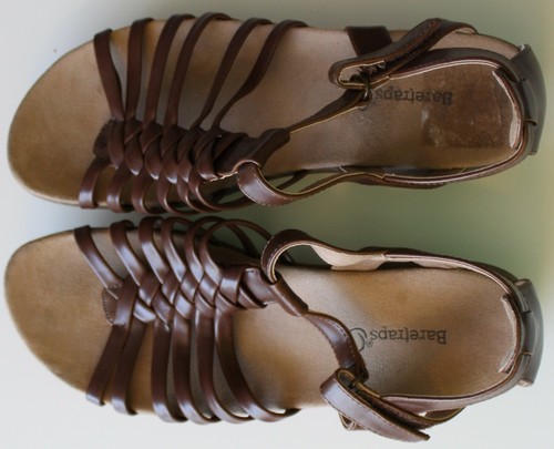 Bare Traps Womens Sandals Shoes size 7 M leather strappy wedge slingback  good | eBay