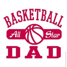 Basketball Dad All Star, Vinyl Decal Sticker, Multiple Colors & Sizes #3351