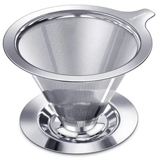 Pour Over Coffee Dripper Slow Drip Paperless Coffee Filter Stainless Steel Pour 