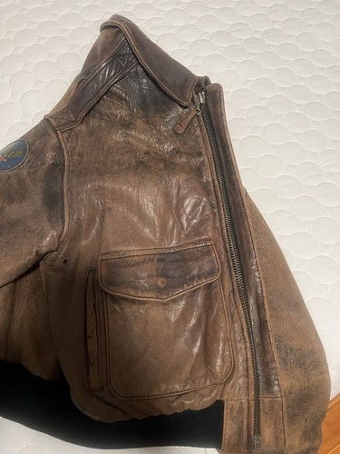 1987 Vintage Avirex Leather Aviator Type A2 Flight Jacket w/Flying Tigers Patch - Picture 2 of 24
