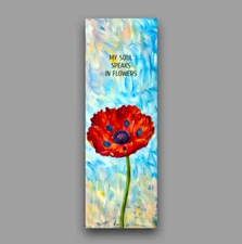 Soul speaks bookmark poppy flower handmade gift for readers teachers bookworms