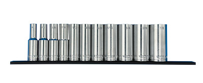 VIM Tools 12 Pc. 3/8'' Dr. Deep SAE Socket Set W/ 12'' Blue Magrail S600D