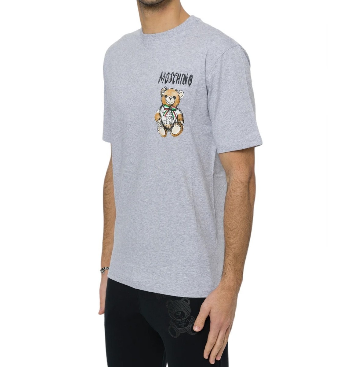 Moschino V0729 2041 TEDDY BEAR-APPLIQUテ・COTTON T-shirt MOSCHINO Teddy Bear-Print Cotton T-Shirt | eBay