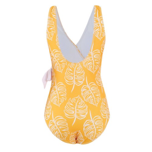 Womens Sunflower Print One Piece Swimsuit Bowknot Swimwear Monokini Bathing Suit - Picture 6 of 17
