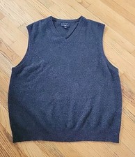 Club Room Charter Club Sweater Vest Grey L 100 Cashmere Casual Preppy Modern