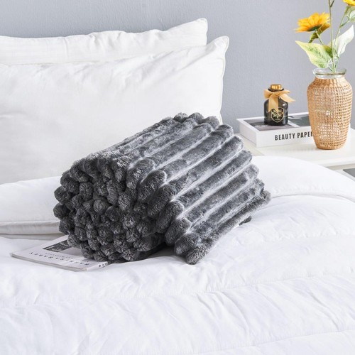 Osum Chunky Cord Ribbed Throws Soft Large Fluffy Cosy Sofa Bed Settee Blankets - Picture 8 of 38