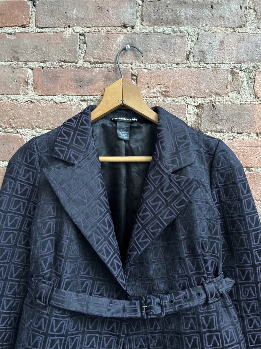 Vintage Vivienne Tam Womens Jacket, Sz 1, Black/Purple Logo Vintage Vivienne Tam Womens Jacket, Sz 1, Black/Purple Logo
