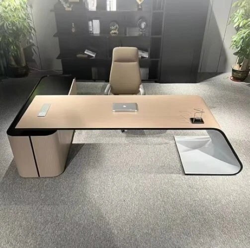 Executive Drawers Modern Office Desk Writing Computer Storage Desktop Office - Image 2 of 3