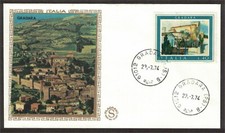 Italia 1974 _ Busta FDC _ Turistica - Gradara _ Filagrano Gold