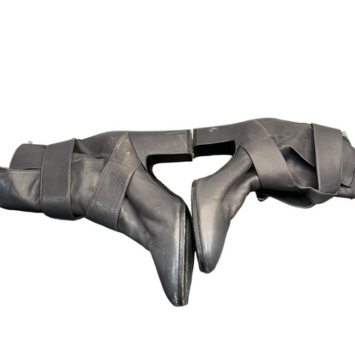 Pierre Hardy Leather Moto Bootie Double Strap Grey EUR 39/US 8-8.5 - Picture 3 of 9