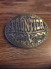 Vintage Belt Buckle - Frontier Hotel Las Vegas Long Horn Steer Logo