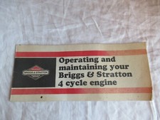 1980 Briggs & Stratton operating and maintaining 4 cycle engine brochure